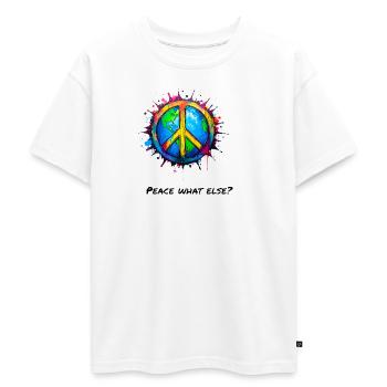 Symbole de paix dans le monde en éclaboussure colorée - T-shirt Premium oversize ado en coton biologique SPREAD - blanc - Devant - AI Model Teenager Male dark (155cm)