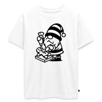 Nain pâtisserie en pain d’épices - T-shirt Premium oversize ado en coton biologique SPREAD - blanc - Devant - AI Model Teenager Male dark (155cm)