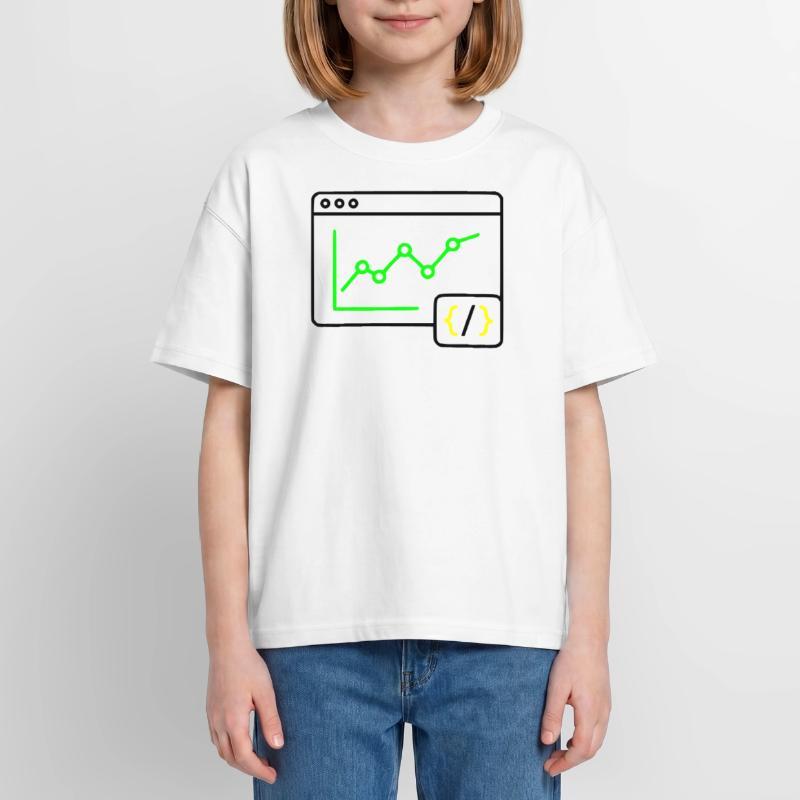 Web Analysis Chart Coding Browser Vector Oversized Teens' Premium Organic T-Shirt