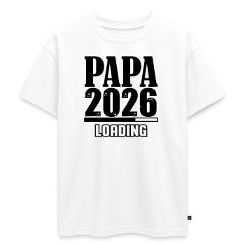Papa 2026 Loading - Oversized Teens' Premium Organic T-Shirt - white - Front - AI Model Teenager Male dark (155cm)