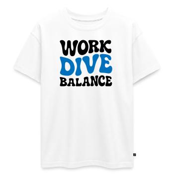 Cadeau de plongée sous-marine pour l’équilibre de plongée au travail - T-shirt Premium oversize ado en coton biologique SPREAD - blanc - Devant - AI Model Teenager Male dark (155cm)