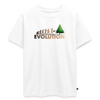 Chainsaw Evolution Color - Oversized Teens' Premium Organic T-Shirt - white - Front - AI Model Teenager Male dark (155cm)