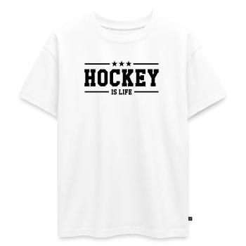 Hockey is life - T-shirt Premium oversize ado en coton biologique SPREAD - blanc - Devant - AI Model Teenager Male dark (155cm)