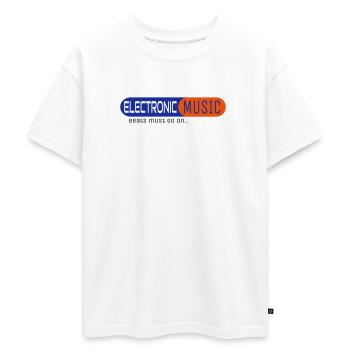 Electronic Music - T-shirt Premium oversize ado en coton biologique SPREAD - blanc - Devant - AI Model Teenager Male dark (155cm)