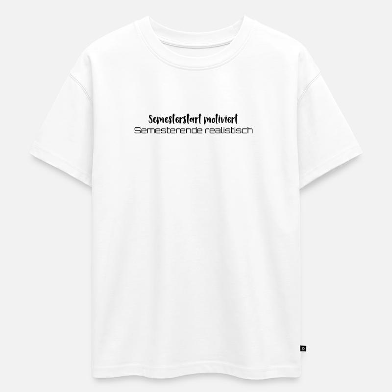 Coffee → learning → existential crisis - Oversized Teens' Premium Organic T-Shirt - white