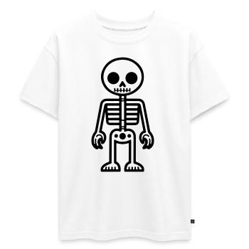 Skeleton Comic - Oversized Teens' Premium Organic T-Shirt - white - Front - AI Model Teenager Male dark (155cm)