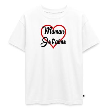 MOTHER'S DAY. HAPPY MOTHER'S DAY - Oversized Teens' Premium Organic T-Shirt - white - Front - AI Model Teenager Male dark (155cm)