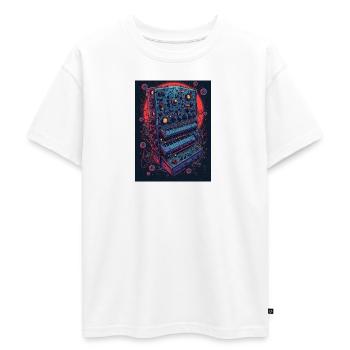 Futuristic electronic music device - Oversized Teens' Premium Organic T-Shirt - white - Front - AI Model Teenager Male dark (155cm)