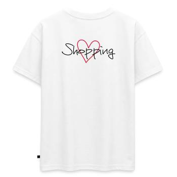 shopping heart i love shopping gift - Oversized Teens' Premium Organic T-Shirt - white - Back - AI Model Teenager Male dark (155cm)