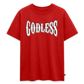 godly god pray god godless prayer divine shirt - Oversized Teens' Premium Organic T-Shirt - red - Front - AI Model Teenager Male dark (155cm)