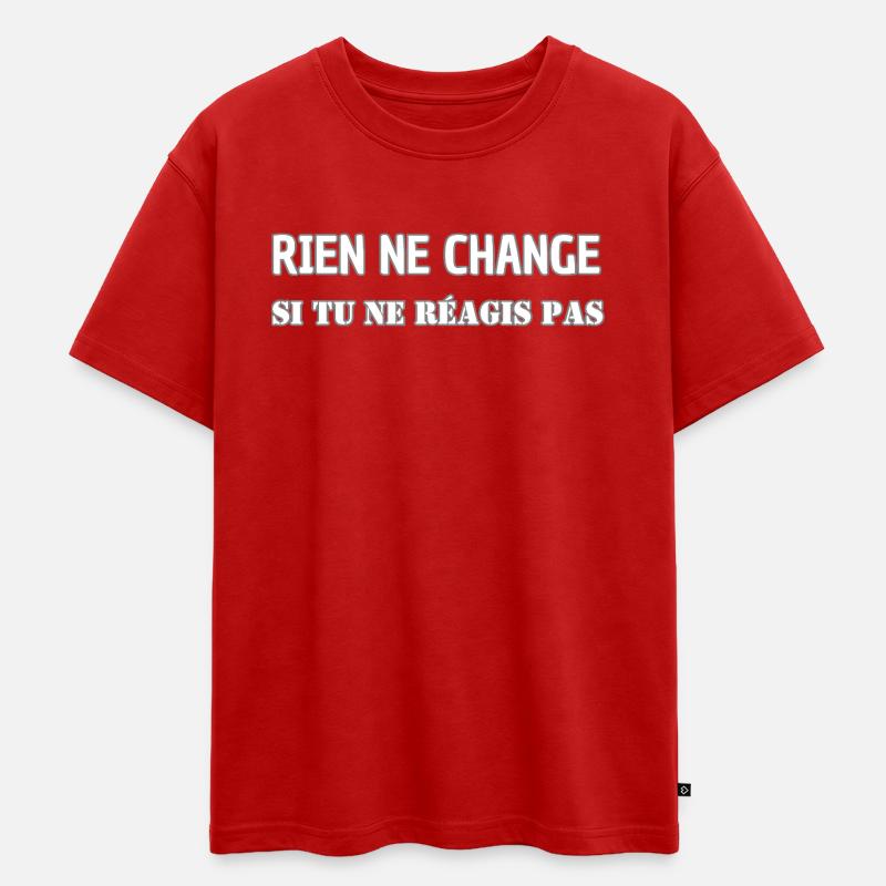 Nothing changes if you don't react - Oversized Teens' Premium Organic T-Shirt - red