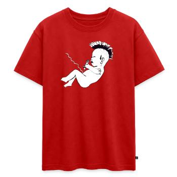 Punks not dead - Oversized Teens' Premium Organic T-Shirt - red - Front - AI Model Teenager Male dark (155cm)