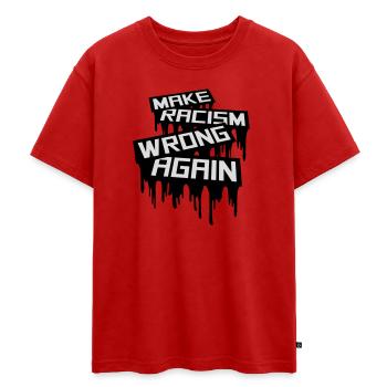 make racism wrong again - Oversized Teens' Premium Organic T-Shirt - red - Front - AI Model Teenager Male dark (155cm)