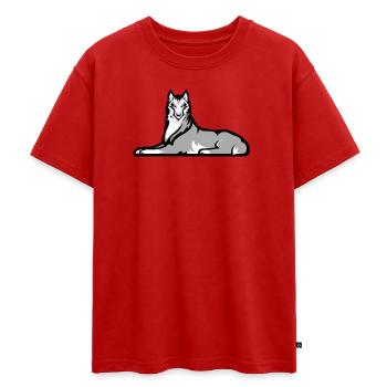 Chechen Lone Wolf - Oversized Teens' Premium Organic T-Shirt - red - Front - AI Model Teenager Male dark (155cm)