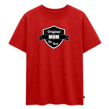 Best Mom - Mother's Day - Oversized Teens' Premium Organic T-Shirt - red - Front - AI Model Teenager Male dark (155cm)