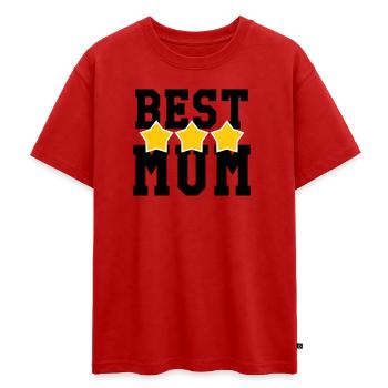 Best Mom - Mother's Day - Oversized Teens' Premium Organic T-Shirt - red - Front - AI Model Teenager Male dark (155cm)