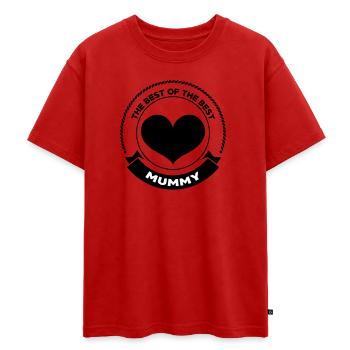Best Mom - Mother's Day - Oversized Teens' Premium Organic T-Shirt - red - Front - AI Model Teenager Male dark (155cm)