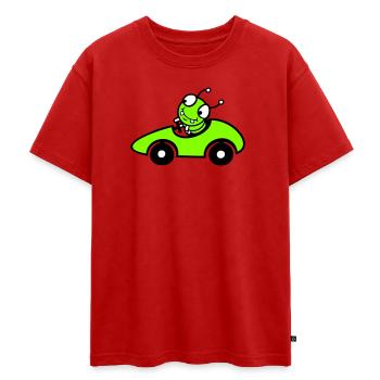 Caterpillar Worm Voiture de course Voiture de course Conduite rapide Sports - T-shirt Premium oversize ado en coton biologique SPREAD - rouge - Devant - AI Model Teenager Male dark (155cm)