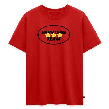 Equipe de basketball - T-shirt Premium oversize ado en coton biologique SPREAD - rouge - Devant - AI Model Teenager Male dark (155cm)