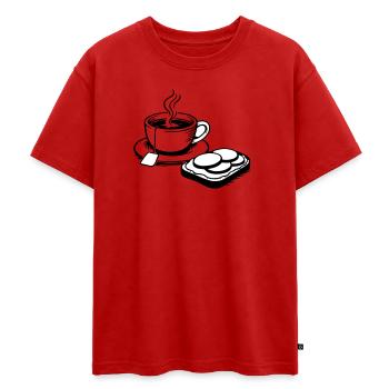 Coupe - T-shirt Premium oversize ado en coton biologique SPREAD - rouge - Devant - AI Model Teenager Male dark (155cm)