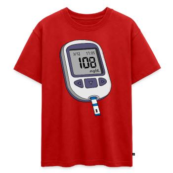 Glucomètre - T-shirt Premium oversize ado en coton biologique SPREAD - rouge - Devant - AI Model Teenager Male dark (155cm)