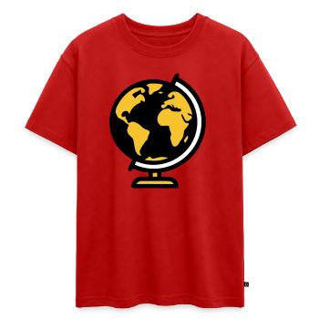 Globe Globe Earth School - Oversized Teens' Premium Organic T-Shirt - red - Front - AI Model Teenager Male dark (155cm)