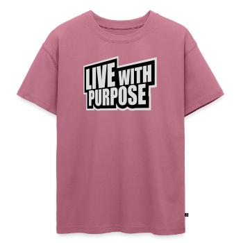 Vivre avec un but motivation sensée Mentalité dire - T-shirt Premium oversize ado en coton biologique SPREAD - mauve - Devant - AI Model Teenager Male dark (155cm)