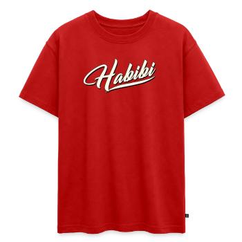 habibi liebling schatz freundin beste besti liebe - Oversized Teenager Premium Organic T-Shirt - Rot - Vorne - AI Model Teenager Male dark (155cm)