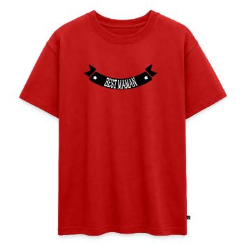 Best Mom - Mother's Day - Oversized Teens' Premium Organic T-Shirt - red - Front - AI Model Teenager Male dark (155cm)