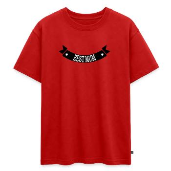 Best Mom - Mother's Day - Oversized Teens' Premium Organic T-Shirt - red - Front - AI Model Teenager Male dark (155cm)