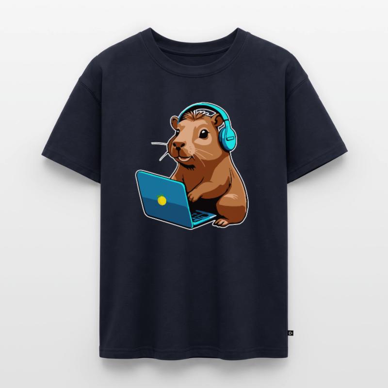 Capybara Programmer Coder Computer Oversized Teens' Premium Organic T-Shirt