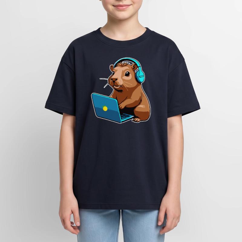 Capybara Programmer Coder Computer Oversized Teens' Premium Organic T-Shirt