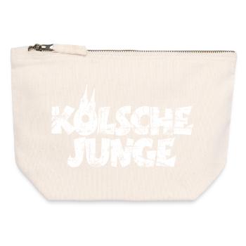 Kölsche Junge (Vintage/Weiß) Jungs aus Köln - Canvas Reißverschluss-Täschchen (12 x 13 cm) - Naturweiß - Vorne