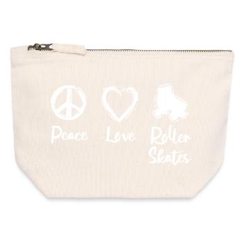 Peace Love Roller Skates - Canvas Zip Pouch 12 x 13 cm - nature - Front