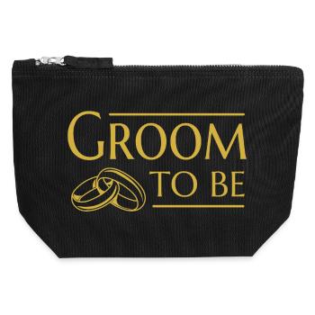 Fiancé de mariage du marié - Pochette zippée en toile 12 x 13 cm - noir - Devant