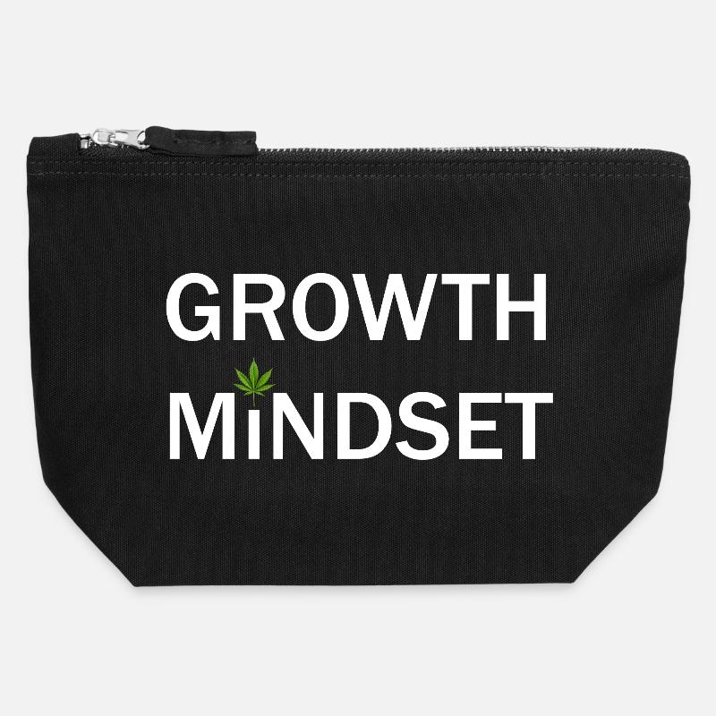 Growth Mindset - Canvas Reißverschluss-Täschchen (12 x 13 cm) - Schwarz