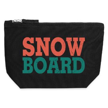 Planche à neige - Pochette zippée en toile 12 x 13 cm - noir - Devant