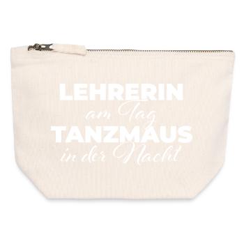 Teacher by day Dancing mouse at night - Canvas Zip Pouch 12 x 13 cm - nature - Front