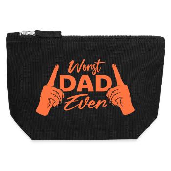 Worst Dad Ever Funny Sarcastic Father's Day Dad - Canvas Zip Pouch 12 x 13 cm - black - Front