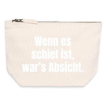 If it's crooked, it was intentional - Canvas Zip Pouch 12 x 13 cm - nature - Front