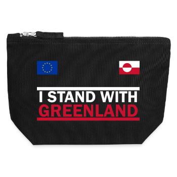 Ich stehe zu Grönland - Canvas Reißverschluss-Täschchen (12 x 13 cm) - Schwarz - Vorne