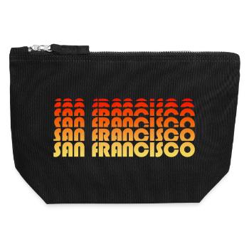 San Francisco Gradient Sunset - Canvas Zip Pouch 12 x 13 cm - black - Front