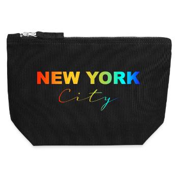 New York City Rainbow - Canvas Reißverschluss-Täschchen (12 x 13 cm) - Schwarz - Vorne