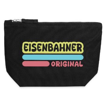 Cheminot comme prénom - Pochette zippée en toile 12 x 13 cm - noir - Devant