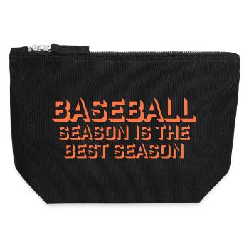 La saison de baseball est la meilleure saison des sports de fans - Pochette zippée en toile 12 x 13 cm - noir - Devant