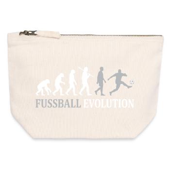 Fußball Evolution – Vom Affen zum Kicker - Canvas Reißverschluss-Täschchen (12 x 13 cm) - Naturweiß - Vorne