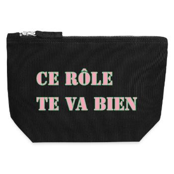 THIS ROLE SUITS YOU WELL - Canvas Zip Pouch 12 x 13 cm - black - Front
