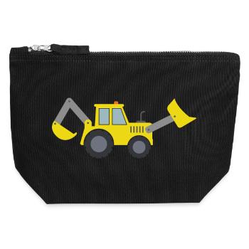 Baggerlader - Canvas Reißverschluss-Täschchen (12 x 13 cm) - Schwarz - Vorne