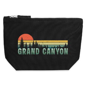 Parc national rétro du Grand Canyon - Pochette zippée en toile 12 x 13 cm - noir - Devant