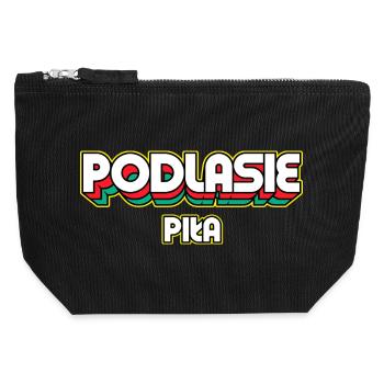 Podlasie Piła. Name des Retro-Bezirks - Canvas Reißverschluss-Täschchen (12 x 13 cm) - Schwarz - Vorne